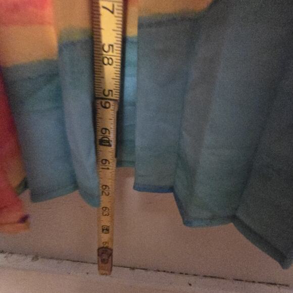 Flying Tomato Shore Vacays Rainbow Chiffon Maxi Dress Womens 2X Pleated Ruched - Picture 11 of 12